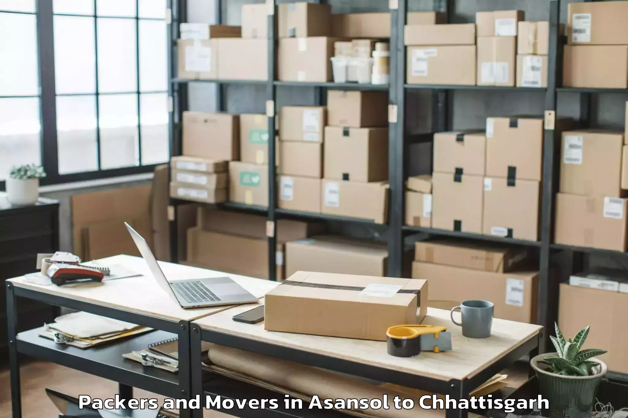 Reliable Asansol to Mungeli Packers And Movers